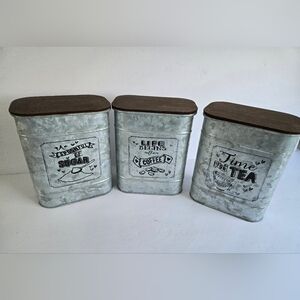 Tea Sugar Coffee Tin Lot